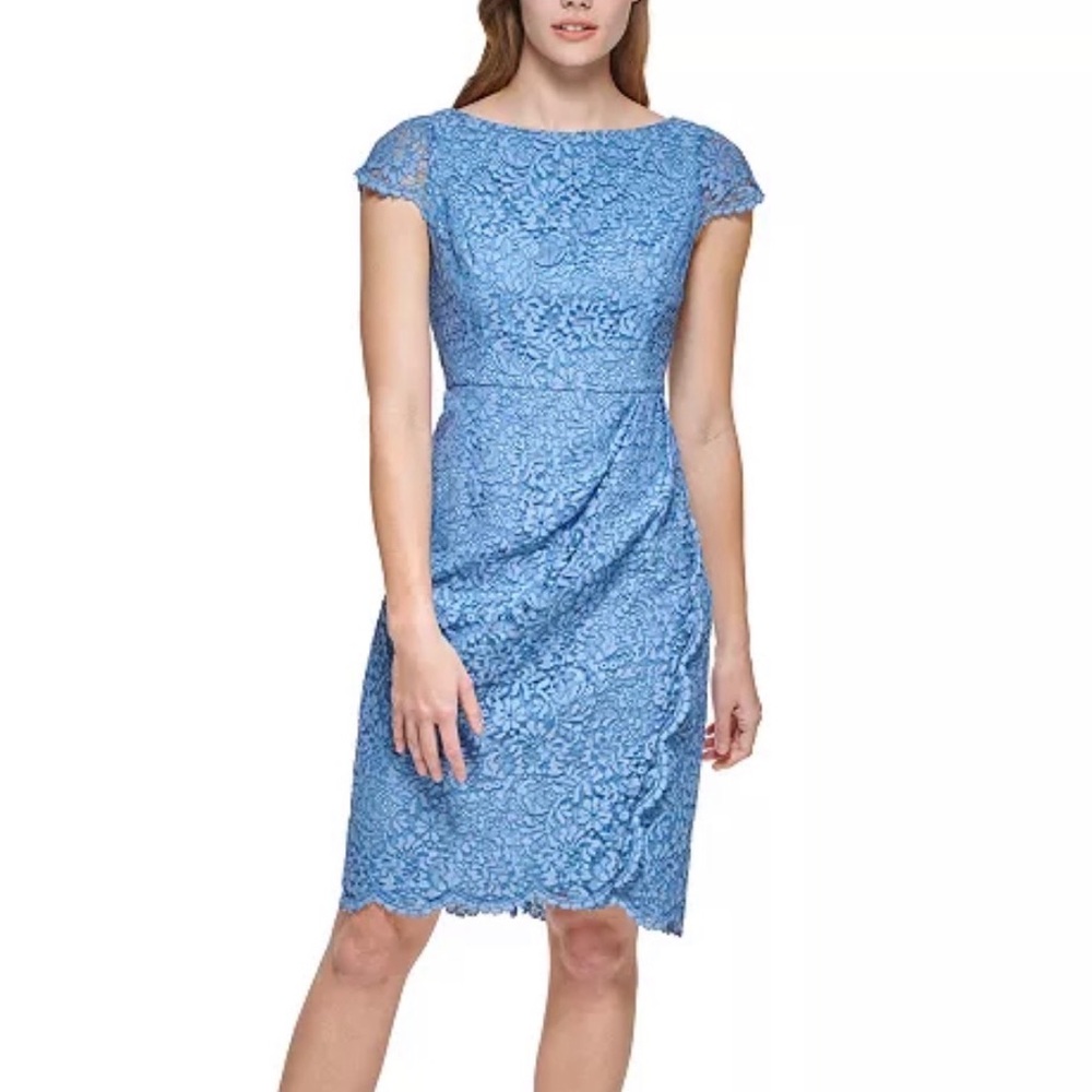 Lace Cap-Sleeve Sheath Dress